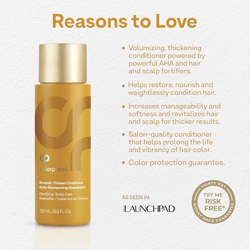 Colorproof Biorepair Thicken Conditioner for Thinning Color-Treated Hair, Nourishes & Stimulates Hair & Scalp, Thicker, Fuller Looking Hair, Sulfate-Free, Vegan