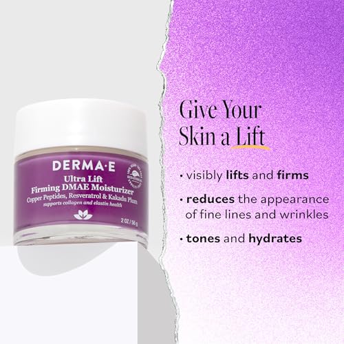 Derma E Firming DMAE Moisturizer - Copper Peptides, Resveratrol & Kakadu Plum - Supports Collagen and Elastin Health? Vegan Facial Skin Care, 2oz
