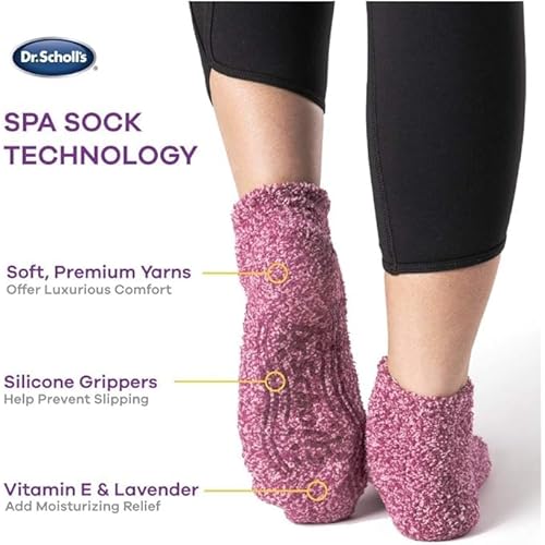 Dr. Scholl's Womens Low Cut Soothing Spa - Lavender & Vitamin E Infused 2 3 Pair Packs Bottom Grippers Sock, Blue, Pink/Blue, 4-10 US
