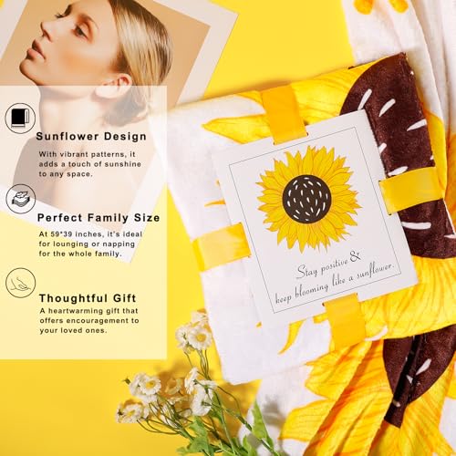 Get Well Gifts for Women: 21pcs Sunflower Gift Baskets Retirement Care Package After Surgery Recovery Gifts- Sending You Sunshine Box for Mom Wife Friends Sis Grandparents