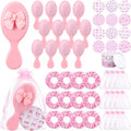 48 Pcs Coquette Bow Party Favors for Women Bow Compact Mirrors Mini Hair Brush Scrunchies Ties Organza Bags Thank You Gift Baby Shower Supplies
