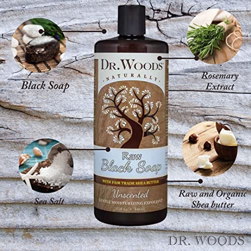 Dr.woods Dr Woods Liquid Raw Black Soap With Fair Trade Shea Butter, Unscented, 32 Oz