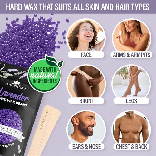 Tress Wellness Hard Wax Beads with Purple Wax Melting Bowl