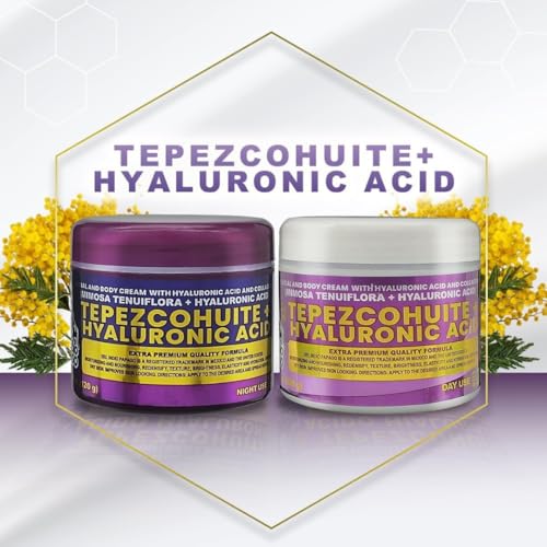 Del Indio Papago Tepezcohuite + Hyaluronic Acid Facial & Body Day Cream 120g | With Mimosa Tenuiflora, Collagen & Vitamin C | Hydrating Daily Moisturizer for All Skin Types