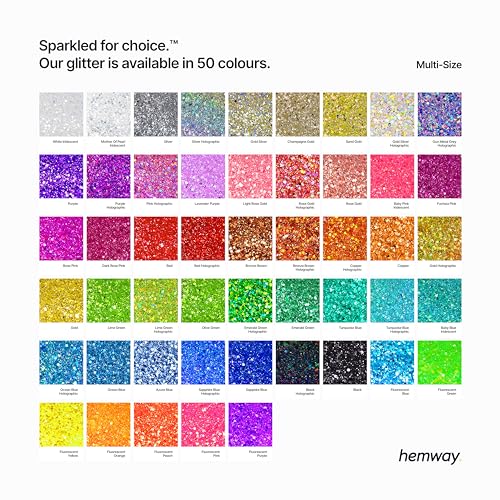Hemway Ultra Sparkle Glitter Pink Holographic 100g Multi Size | Glitter for Arts & Crafts, Card Making, Crafting, Sparkle Decoration