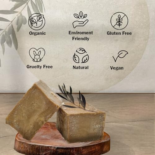 Aleppo Soap Bar ? 100% Natural Olive & Laurel Oil for Sensitive Skin, Hair, Face & Body ? Handmade, Vegan, Chemical-Free