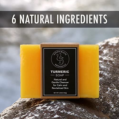 Turmeric Soap - All Natural Gentle Cleanser for All Skin Types. No Stain Face & Body Cleanser for Men, Women & Teens.