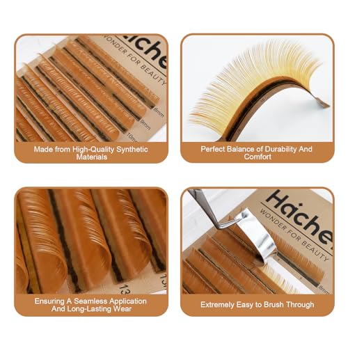 Brown Lash Extensions 03 05 07 C D Curl 8-16mm Mixed, Colored Lash Trays for Eyelash Extension (Light Brown, 0.05 C 8-16mm)