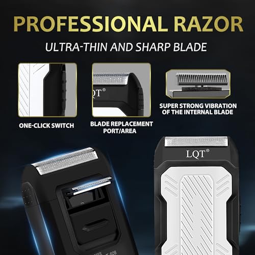 Hair Clippers for Men with LED Display, 4-Piece Cordless Grooming Kit with Hair Clipper, Beard Trimmer, Foil Shaver & Nose Trimmer, Complete Set for Home Barber