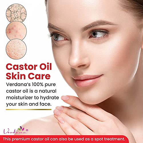 Verdana Organic Castor Oil ? Cold Pressed, Bulk 1 Gallon, Professional Grade for Hair, Skin & Cosmetic Use