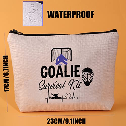 JYTAPP Goalie Survival Kit Cosmetic Bag Hockey Goalie Goaltender Gift Ice Hockey Gifts for Hockey Players Travel Pouch Makeup Case Gifts for Hockey