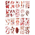 20 Sheets Halloween Scar Face Temporary Tattoos ? Realistic Bloody Wounds, Stitches, Bruises & Scratch Fake Tattoos for Zombie Makeup, Scar Makeup, Bride of Chucky Costume, Cosplay