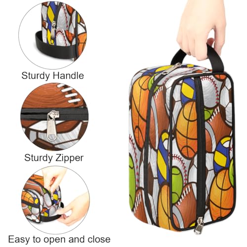 Sport Ball Travel Cosmetic Bag for Boy Men,Hanging Toiletry Bag,Waterproof Makeup Bag,Approved Hygiene Bag Shave Dopp Kit Organizer for Toiletries Shower Bathroom Carry-on Accessories Gifts
