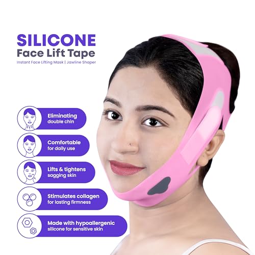 Silicone V Line Face Lifting Mask with Adjustable Double Chin Strap for Women