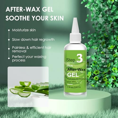 Pre Wax Spray and After Wax Spray, Triple-bottle Skin Care Set with Pre-wax Cleanser, Wax Remover Oil and Skin Soother Organic Aloe Vera Gel for Sensitive Skin - 100ML