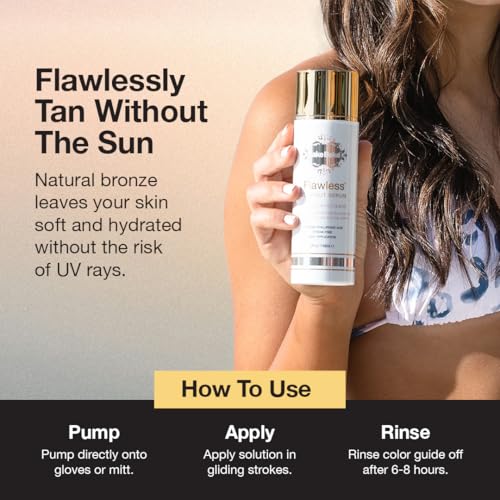Fake Bake Flawless Coconut Sunless Tanning Serum with Hyaluronic Acid Lightweight Illuminating Face & Body Gradual Self Tanner - Hydrating & Rejuvenating Skin Care for Women & Men - 5 oz