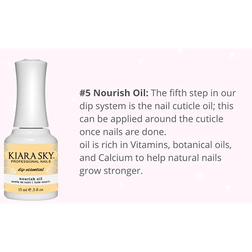 Kiara Sky Professional - Dip Manicure Nail Liquid Essentials - Long Lasting Nail Gels - Beauty Essentials Nail Design for Nail Art - Dip Liquids for Dip Manicure 0.5 fl oz, Essentials Kit Steps 1-6