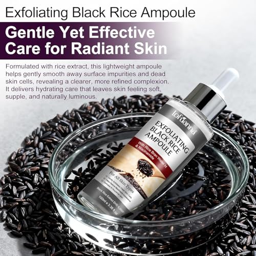Black Rice Exfoliant, Peel Shot Glow Exfoliating Face Serum, Korean Skin Care Soft Exfoliating Body Scrub Dead Skin Cells, Blackheads Remover For All Skin Types 100ml