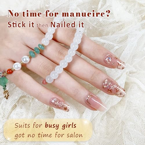 GelMala Semi Cured Gel Nail Strips Oriental Design,Long-Lasting,Easy to Apply&Remove Gel Nail Stickers Semi Cured,Easy for begginners (Oiseaux ?maill?s)