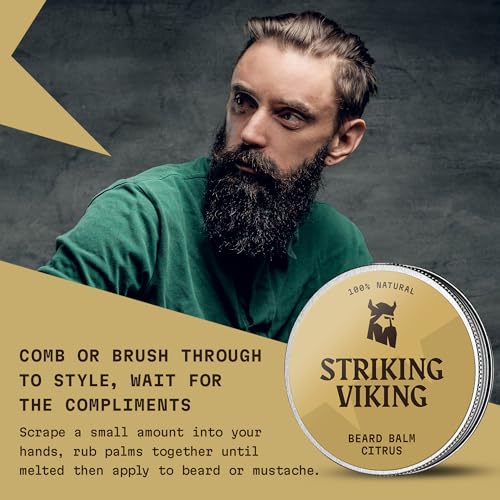 Striking Viking Pack of 2 Beard Oil and Beard Balm with Citrus Scent