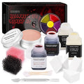 CHASPA Halloween Liquid Latex Special Effects SFX Makeup Kit - Scar Wax + 2 Btl Liquid Latex + 2 Btl Fake Blood + Spatula Tool + 2Pcs Stipple Sponge + 4Pcs Makeup Sponges + Cotton Swabs