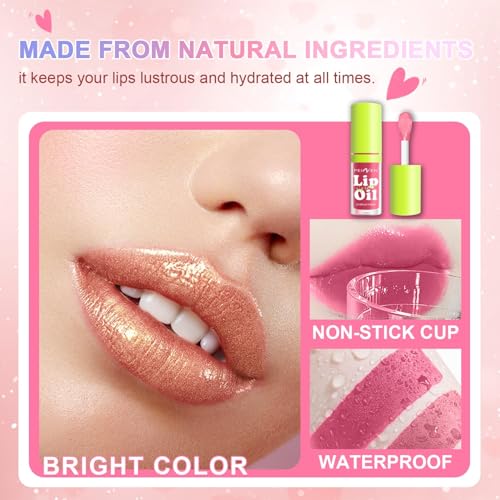 2025NEW-6 Colors Lip Tint Stain Set,Moisturizing and Hydrating Lip Gloss Pack, Non-sticky Fat Oil Lipgloss,Clear Lip Gloss and Glow Lip Oil for Woman£¨02#£©
