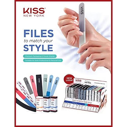 KISS 2-Way Nail Shaper 180 Medium / 240 Medium Fine F113N - Pack of 12