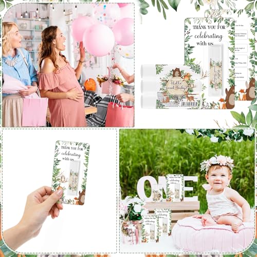 30 Pack Jungle Animal Baby Shower Favors Lip Balms Bulk, Baby Showers Games Prizes Party Gifts, Gender Reveal Favors, Babys Showers Birthday Party Supplies Basket Gift Stuffers