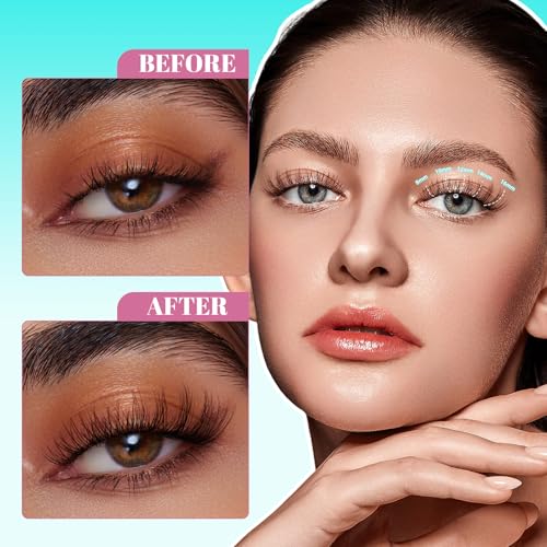 Lash Clusters 160PCS Invisible Eyelash Band Clusters with Natural Eyelashes Cluster Wide Stem Eyelash Extensions Individual Wispy Lashes Cluster(Lavendy,D-Mix8-16mm)
