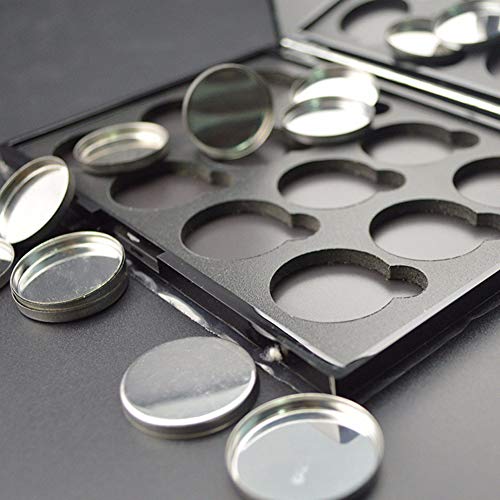 30 Pieces Empty Round Metal Tin Palette Pans Round Metal Pans Cosmetic Eyeshadow Pans for Eyeshadow Palette for Magnetic Makeup Palette, 26mm Diameter 5mm Height