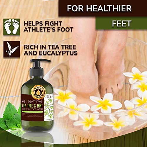 Aloe Vera Gel with Organic Aloe Vera Cold Pressed and Tea Tree Oil Body Wash with Mint
