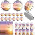 12 Sets Mother's Day Church Gifts Bulk Christian Compact Makeup Mirror Bible Verse Round Pocket Mirror with Gift Cards Organza Bags for Women (3 Style)