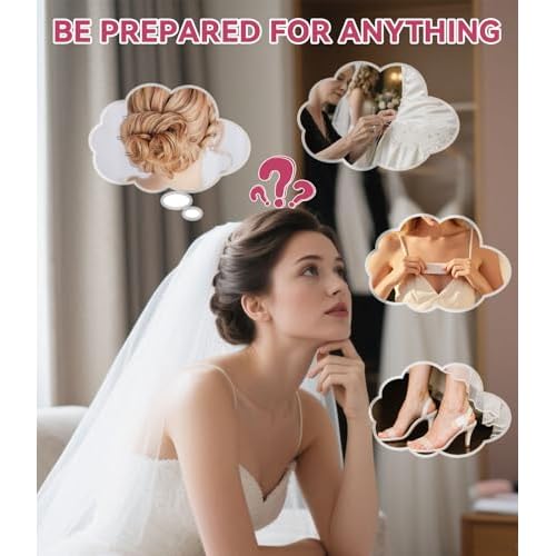 Bridal Emergency Kit for Wedding Day, 60+ Wedding Essentials Survival Set for Team Bride, Portable Travel Set with Makeup Bag, Daily Work Essentials