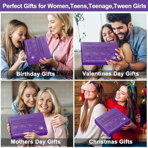 Skin Care Set,6Pcs Professional Womens Teens Tighten Lift Firm Skincare,Hydrate Anti-Aging Facial Routine Kit Travel Gift Set,Birthday Christmas Secret Santa Gifts for Women Teenage Girl Wife Mom | Professional, Travel Skincare, Gift Set
