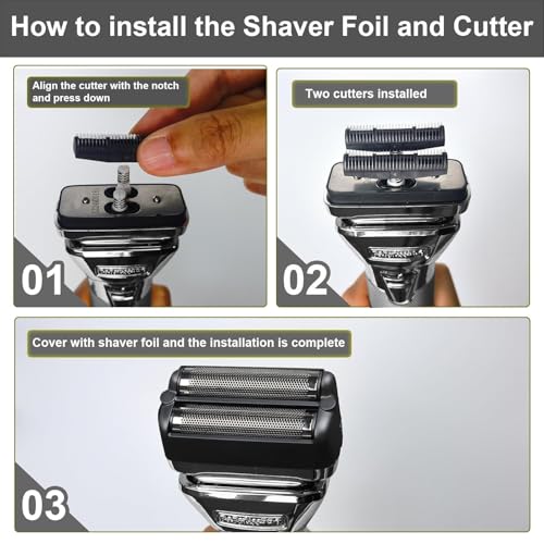 2 Pack Shaver Replacement Foil and Cutter£¬Compatible with BaBylissPRO FXONE BlackFX Double Foil Stick Shaver,Black