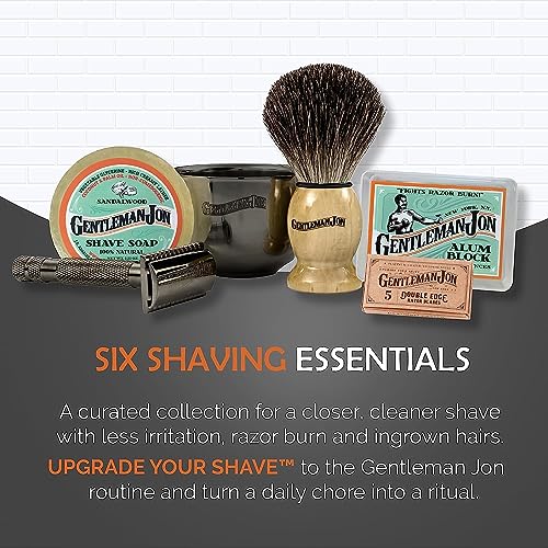 Gentleman Jon Deluxe Shaving Collection - Safety Razor Shaving Kit & 50-Pack Platinum Double Edge Razor Blades - Complete Wet Shave Set for Men - Effortless, Smooth, and Comfortable Shaves