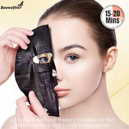 10 Packs Golden Honeycomb Moisturizing Facial Mask, Deep Hyrating Spa Masks with Honeycomb Design for All Skin Types, Gift for Wife' Birthady Party, Girl's Night, Enjoy Skincare Life