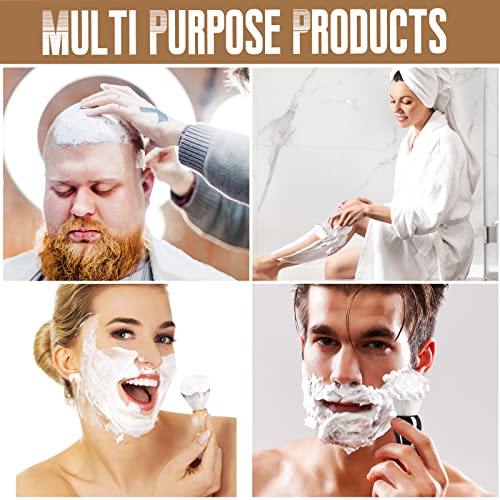 2 Pack Men Shaving Brush, Soap Synthetic Hair Tool & wet Shave Using Cream with Hard Wood Handle Synthetic Travel Paint Brush for Men Valentine Gifts Hair Salon Tool Home(Brown, Black,stylish)