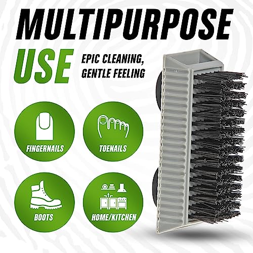 Grip Clean Heavy-Duty Hand Cleaner for Mechanics with Nail Brush - Moisturizing Coconut Oil Hand Cleaner Liquid Hand Soap with Stiff Bristle Nail Brush, Lime Scent - 32 Fl Oz Pump Top + Brush