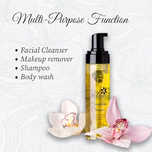 Sweet LeiLani Hawaiian Hydrating Foaming Facial Cleanser, Body Wash, Makeup Remover, Shampoo, Makeup Brush Cleaner | Multi Purpose Cleanser