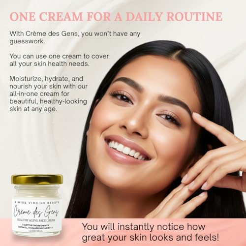 Cr?me des Gens Healthy Aging Retinol Cream with Hyaluronic Acid, Niacinamide & Ceramides ? Smooths Wrinkles & Fine Lines, Affordable, Simplified Skincare, Fragrance-Free, 1 Oz