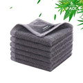 Wash Cloths 6 Pack, Super Soft & Skin Friendly Face Towel for Sensitive Skin, Reusable Washable Makeup Remover Cloth, 10x10 inch Small Baby Washcloths, Easy to Rinse Dark Grey Facial Cleaning Cloth