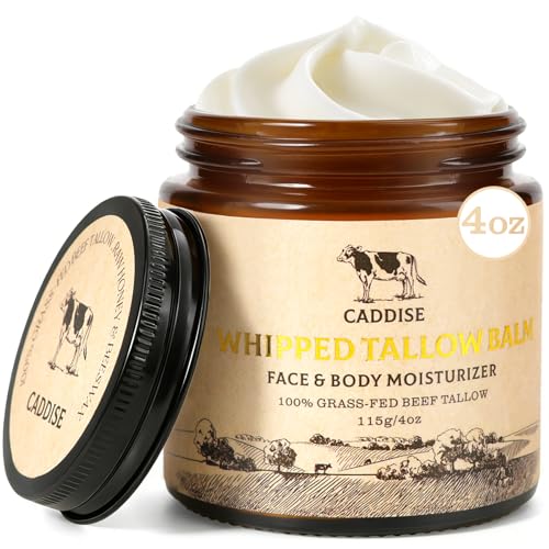 Whipped Beef Tallow for Skin ? 100% Grass-Fed Handmade Cream Moisturizer for Face & Body, Natural with Honey, Shea Butter, Jojoba Oil, Non-Greasy, Nourishing for Men, Women, Kids, 4 Oz