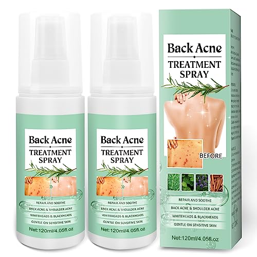 Back Acne Treatment With Herbal Formula, 2% Salicylic Acid & Tea Tree Oil - Body Spray Solution for Acne, 120ml (2PCS)