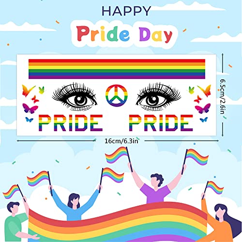 LGBT Pride Rainbow Temporary Tattoos,10 Sheets Mixed Rainbow Style Patterns Waterproof Gay Pride Day Face Tattoo Stickers for Women Men Pride Parades Festival Party Supplies