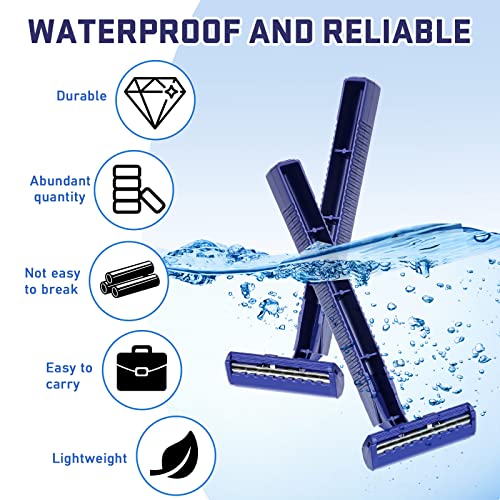 Chumia Twin Blade Razors for Men Stainless Steel Disposable Razors Men Bulk Plastic Shavers Multipurpose Portable Manual Disposable Shavers for Bathing Hotel Travel (50 Pieces)