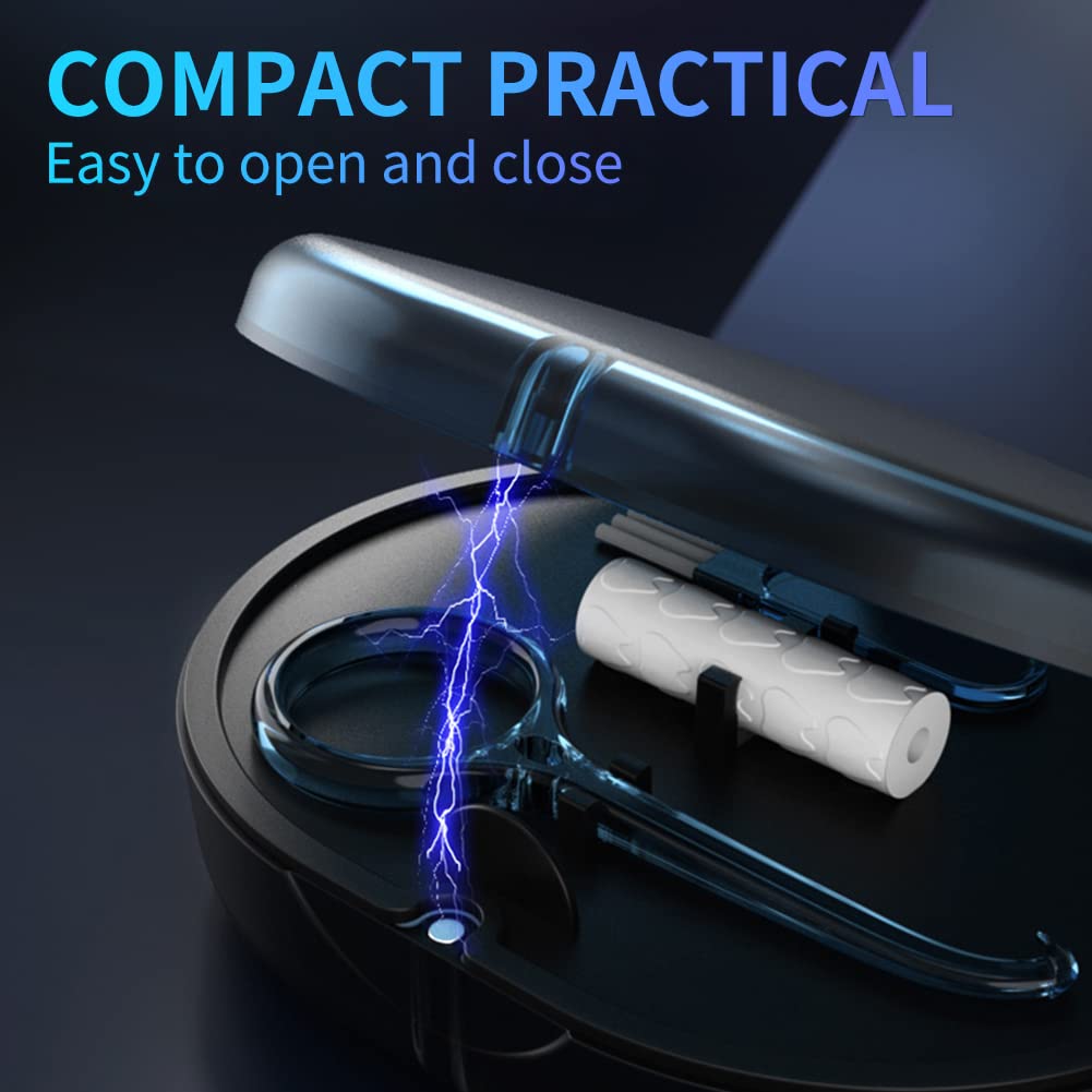 Orthodontic Retainer Storage Case with Cleaning Brush, Mirror & Chewing Tool - Double Layer Design