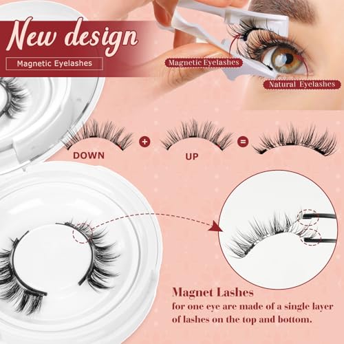 Higu clace Magnetic Eyelashes with Applicator Magnetic Lashes Natural Look Manga Lashes Pesta?as Magn?ticas Easy to Wear and Remove(DJCX-I)