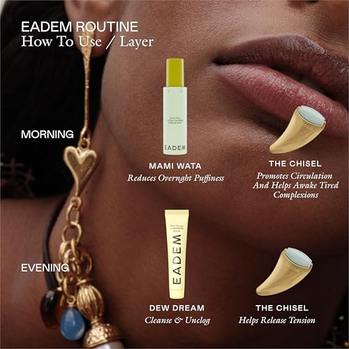 EADEM The Chisel, Gua Sha & Jade Facial Sculptor, Gua Sha Facial Tools for your Skin Care Routine, GuaSha Tool for Face, Jade Roller for Face, Luxury Jawline Sculptor