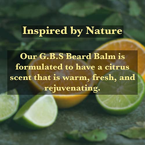 G.B.S Beard Balm with Citrus Scent - Styles, Strengthens & Softens Beards & Mustaches - Leave in Conditioner Wax for Men (1 Pack)